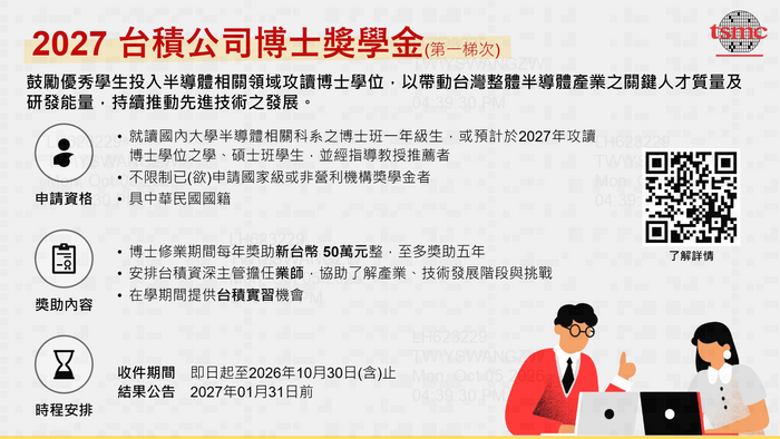 台積公司博士獎學金(內容/資格/時程)